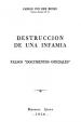 Destruccin de una infamia | Von der Becke, Carlos